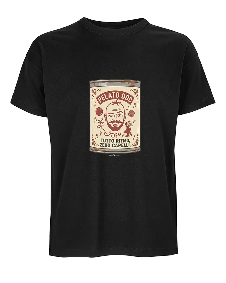 T-shirt Uomo "Pelato DOC" Salsa – Tutto Ritmo, Zero Capelli